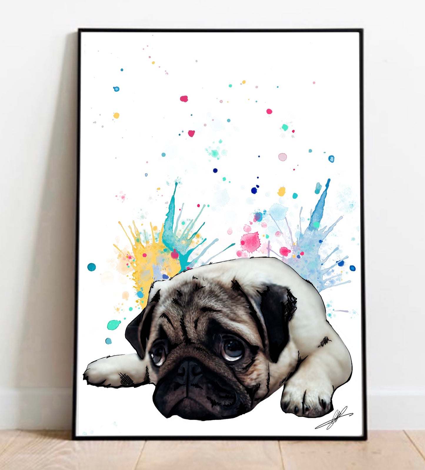 Pet Portrait Photo Edit Multi colour splash style