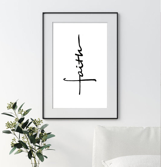 Faith Art Print typography print wall art decor fashion prints minimalist art inspirational words prints for bedrooms dressing living room