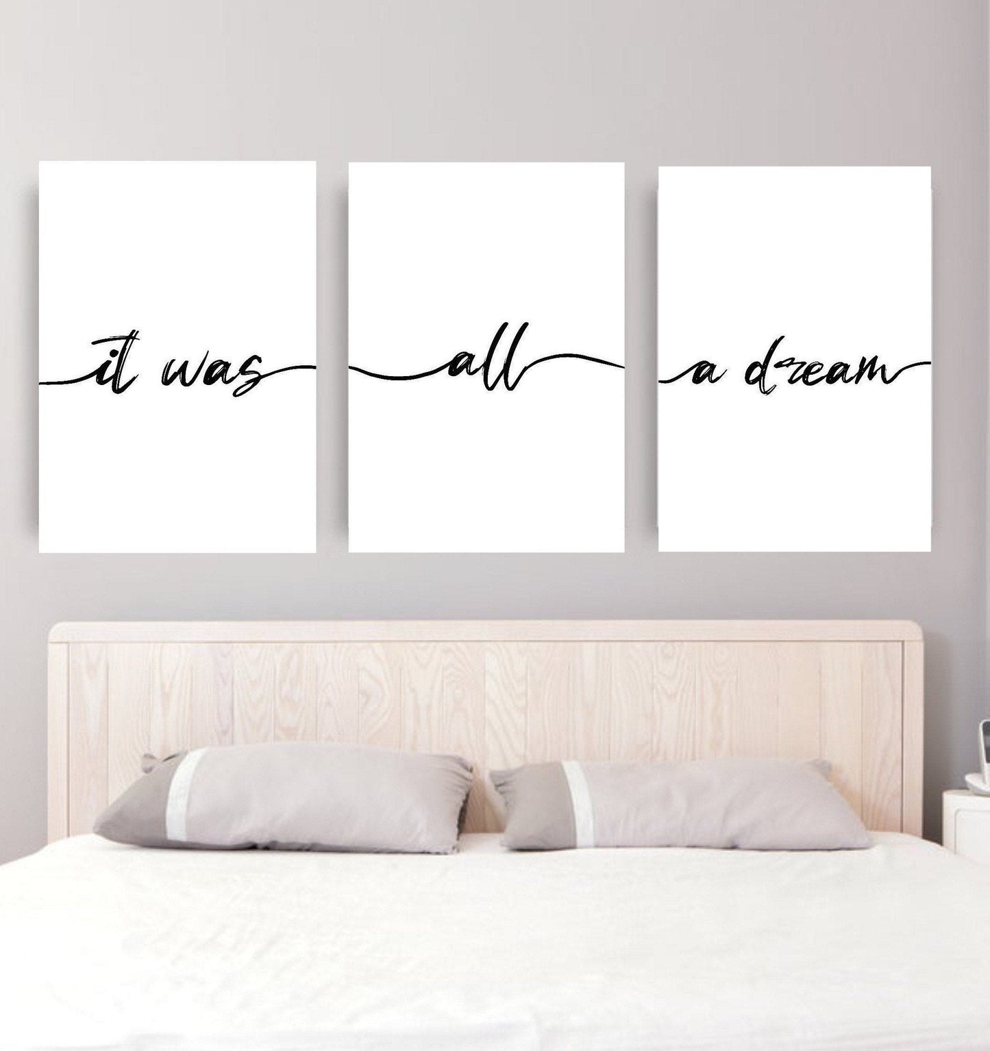 It was all a dream Prints| Wall art Decor | Typography | set of 3| minimalist style | fashion Prints| Romantic prints| Above bed prints |