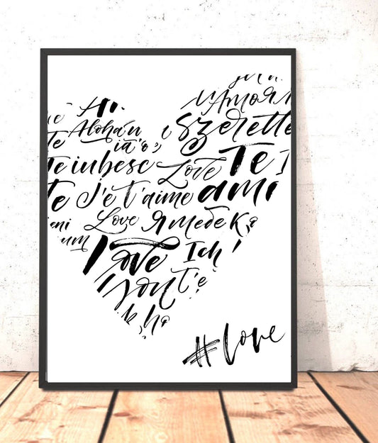 Love Print | typography | minimalist style art | fashion prints| bedroom prints | romantic prints| gallery wall poster |