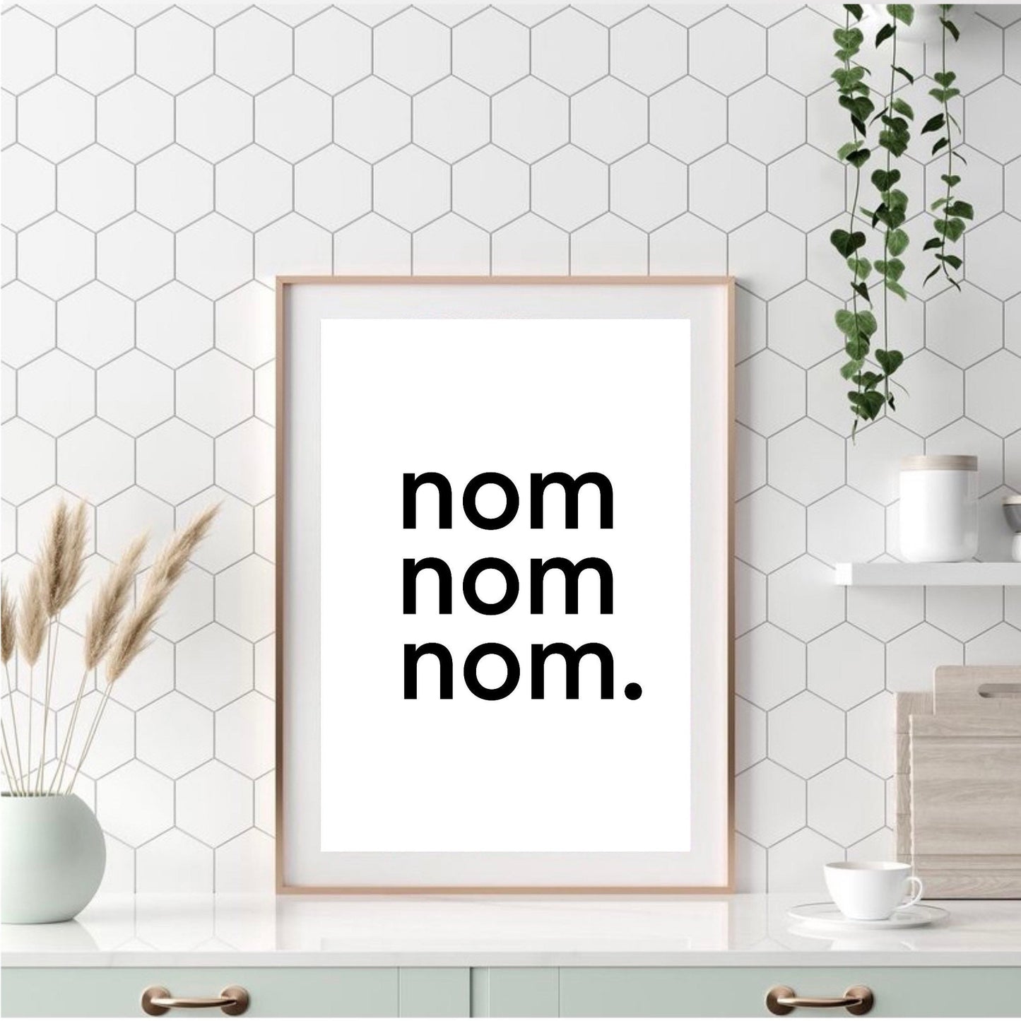 Nom nom nom Print  | wall art decor | food prints| funny prints | kitchen prints| dining room prints| eating prints| homely prints | gifts