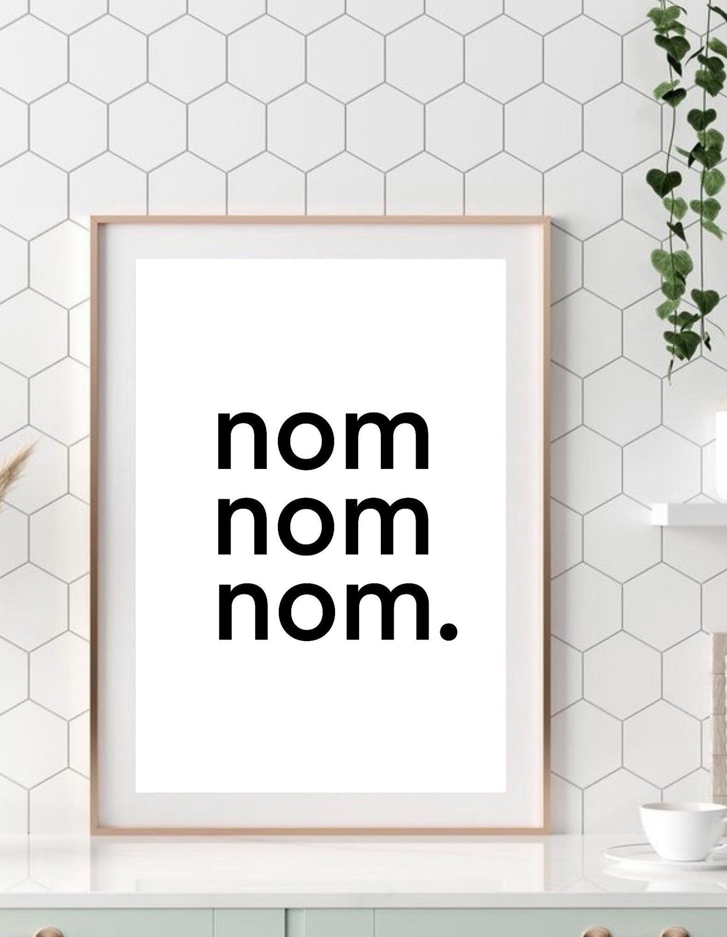 Nom nom nom Print  | wall art decor | food prints| funny prints | kitchen prints| dining room prints| eating prints| homely prints | gifts