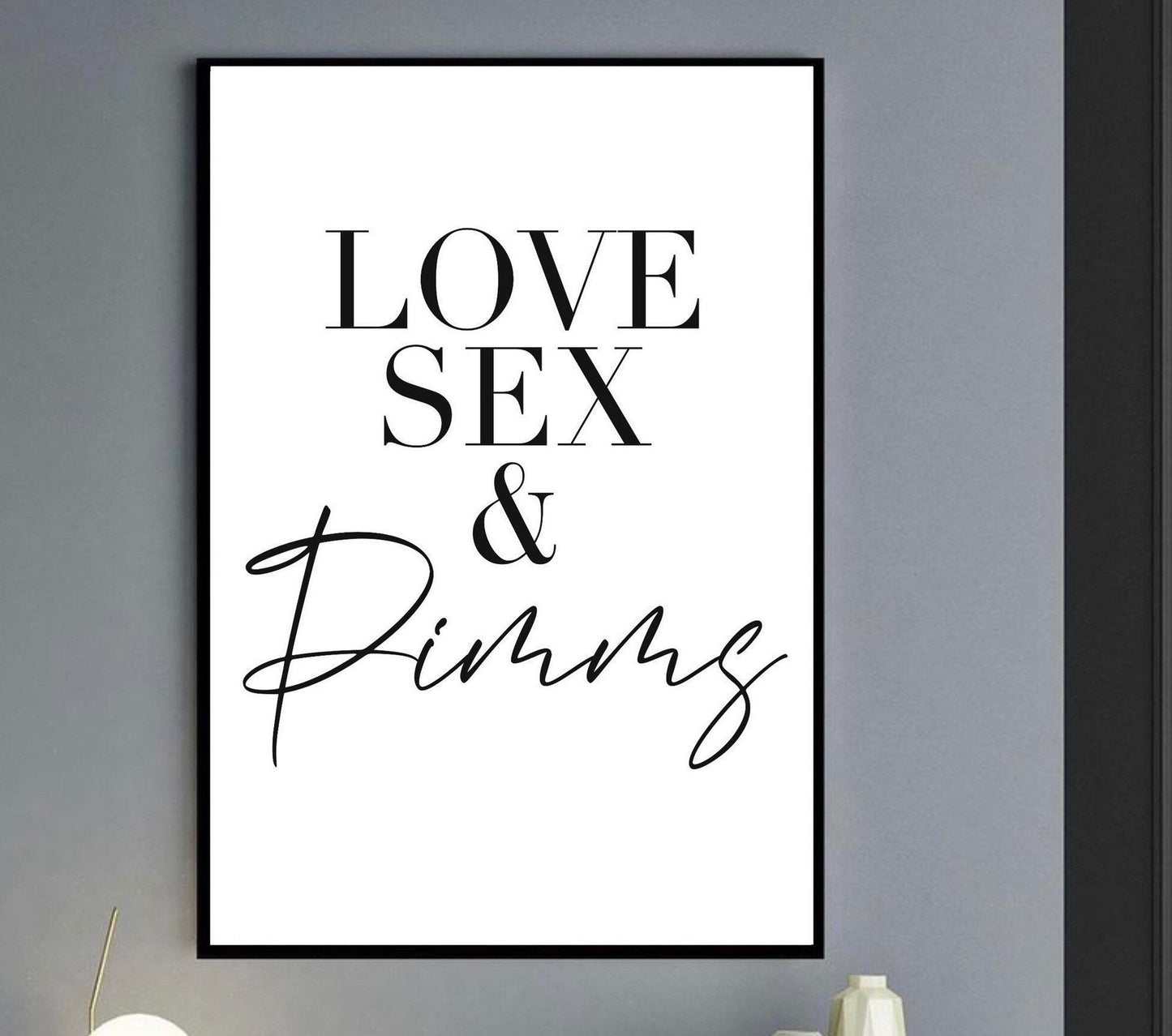 Love Sex cocktail Print |Strawberry Daiquiri cocktail kitchen written quotes| dining room | alcohol prints | bar restaurant poster