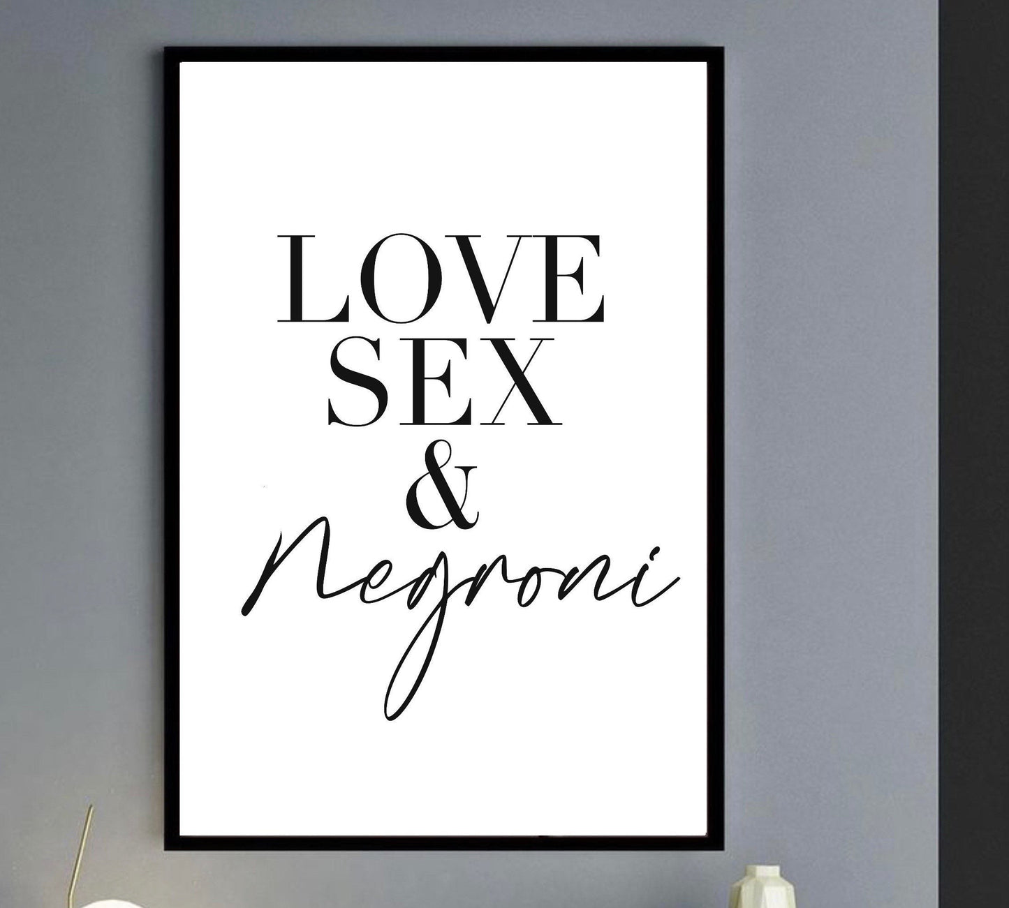 Love Sex cocktail Print |Porn star martini poster kitchen wall art decor| written quotes| dining art | alcohol prints| bar restaurant poster