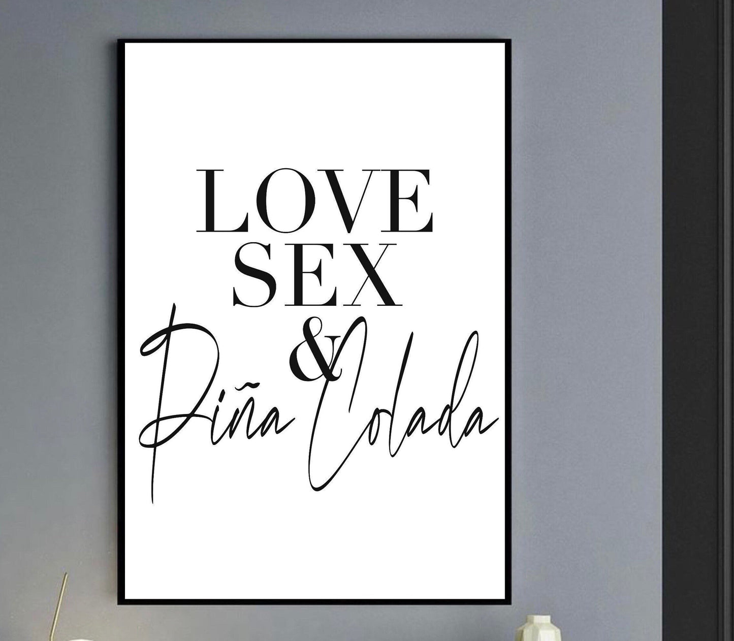 Love Sex cocktail Print |Aperol spritz cocktail kitchen wall art decor| written quotes| dining room | alcohol prints | bar restaurant poster