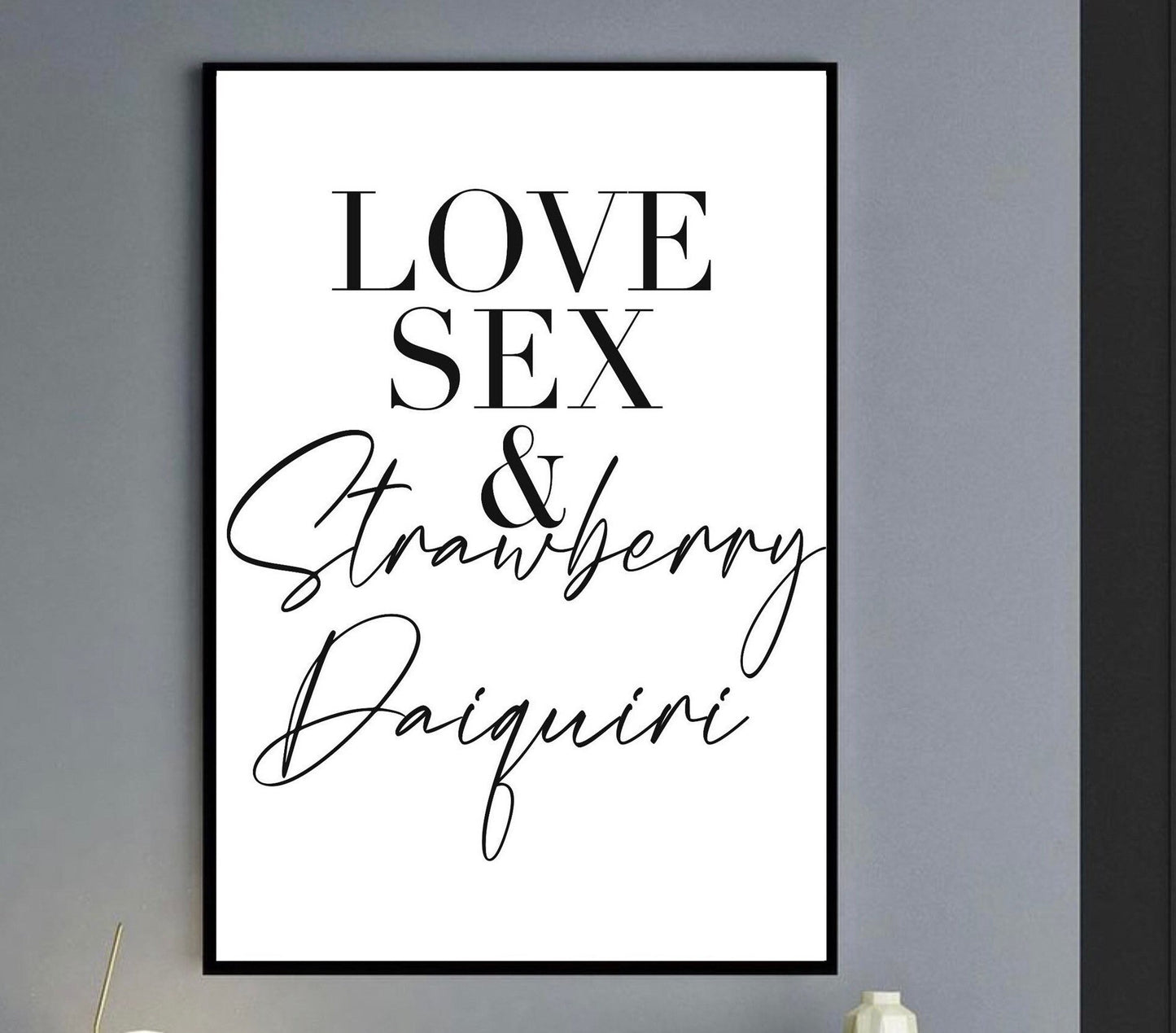 Love Sex cocktail Print |Aperol spritz cocktail kitchen wall art decor| written quotes| dining room | alcohol prints | bar restaurant poster