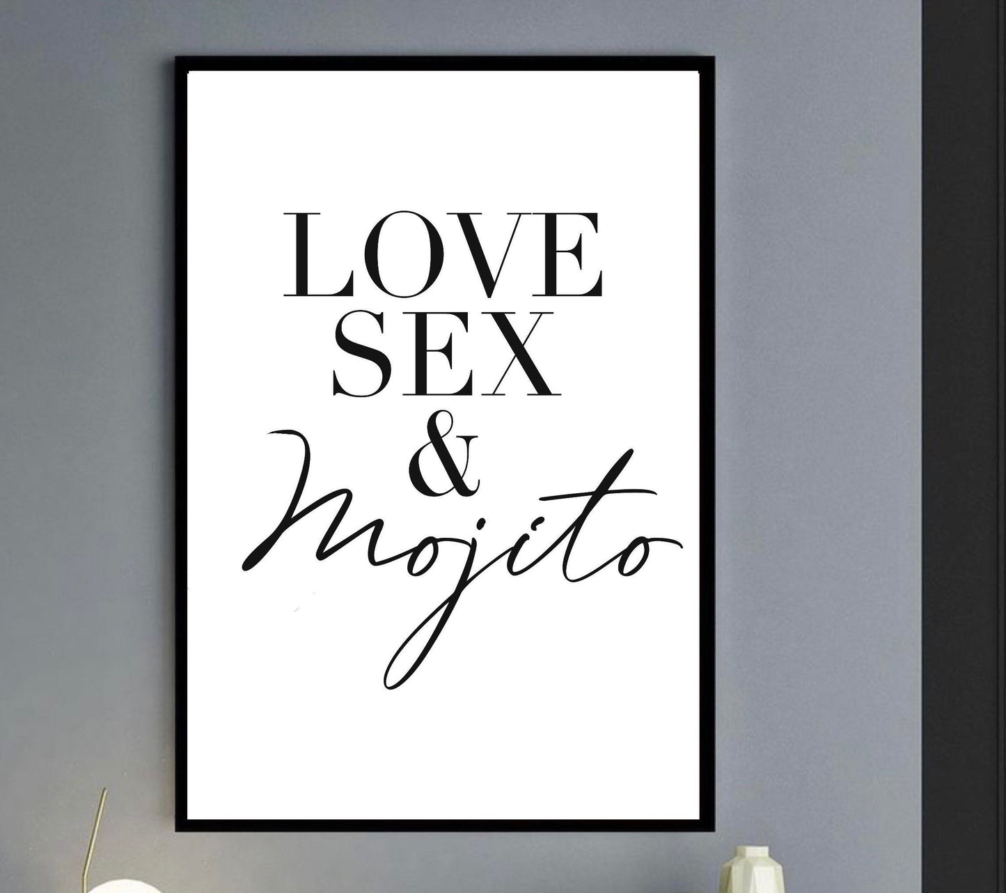 Love Sex cocktail Print |Porn star martini poster kitchen wall art decor| written quotes| dining art | alcohol prints| bar restaurant poster