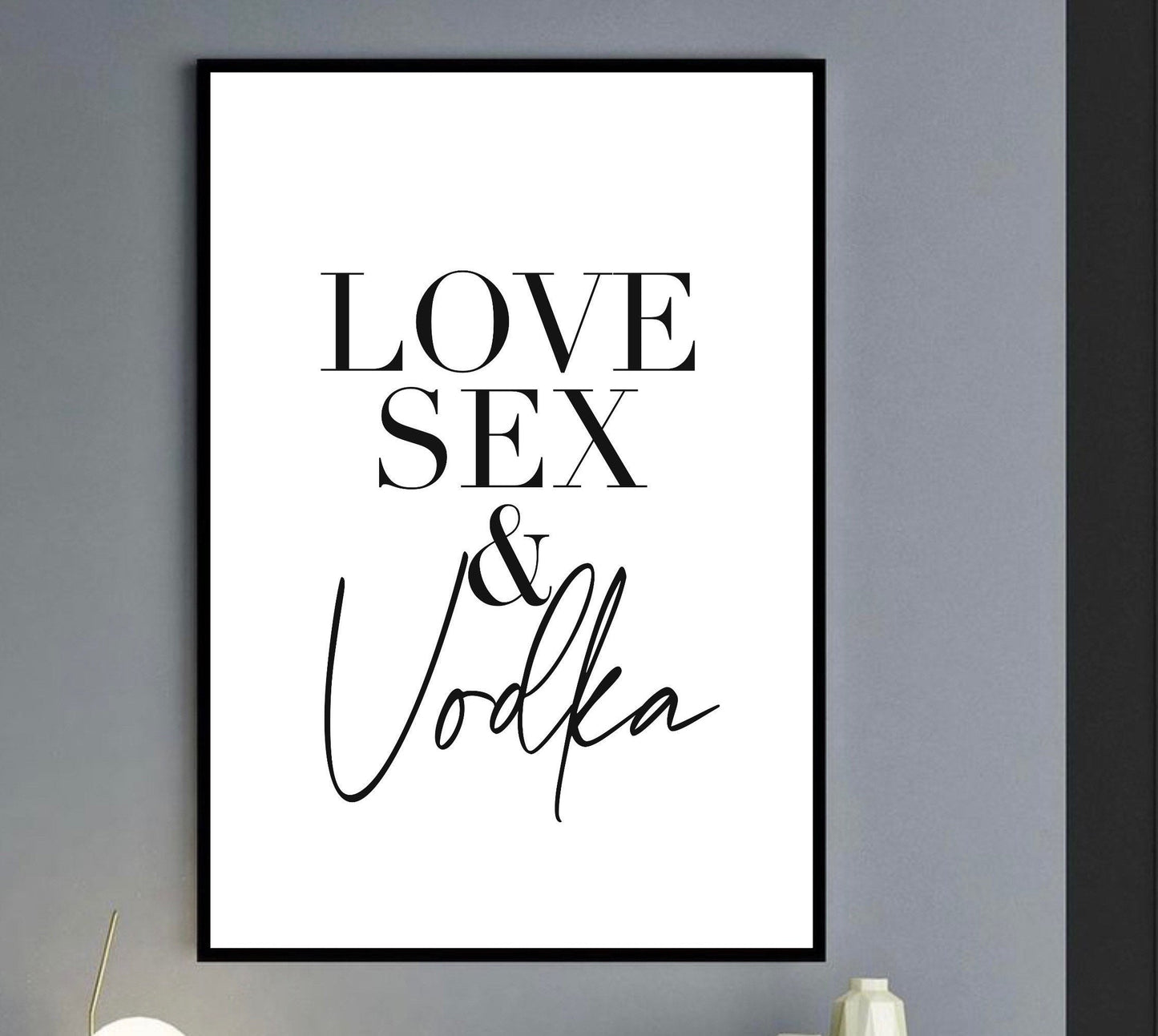 Love Sex cocktail Print |Porn star martini poster kitchen wall art decor| written quotes| dining art | alcohol prints| bar restaurant poster