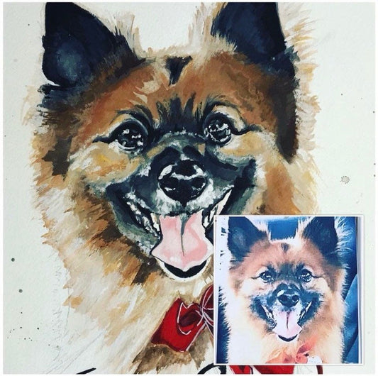 Pet portrait| Pet paintings| commissions|watercolour painting |original art |dog animal pet personalised| A3 12x16 inch| bespoke custom art