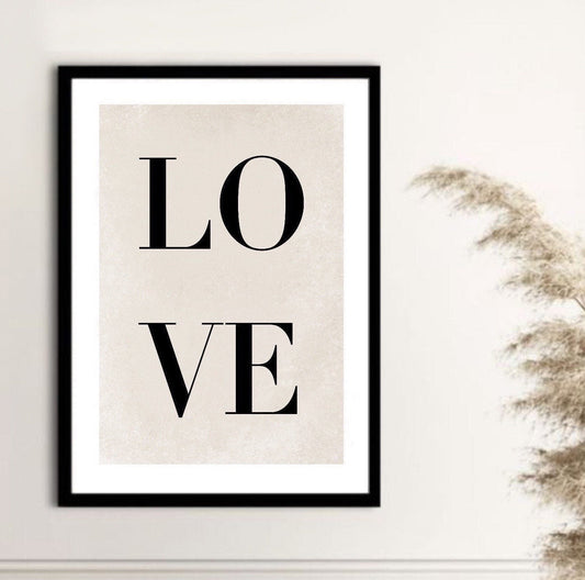 Love Print| Yorkshire accent | typography font print | fashionable print | quirky fun gifts |funny prints | gallery wall poster |