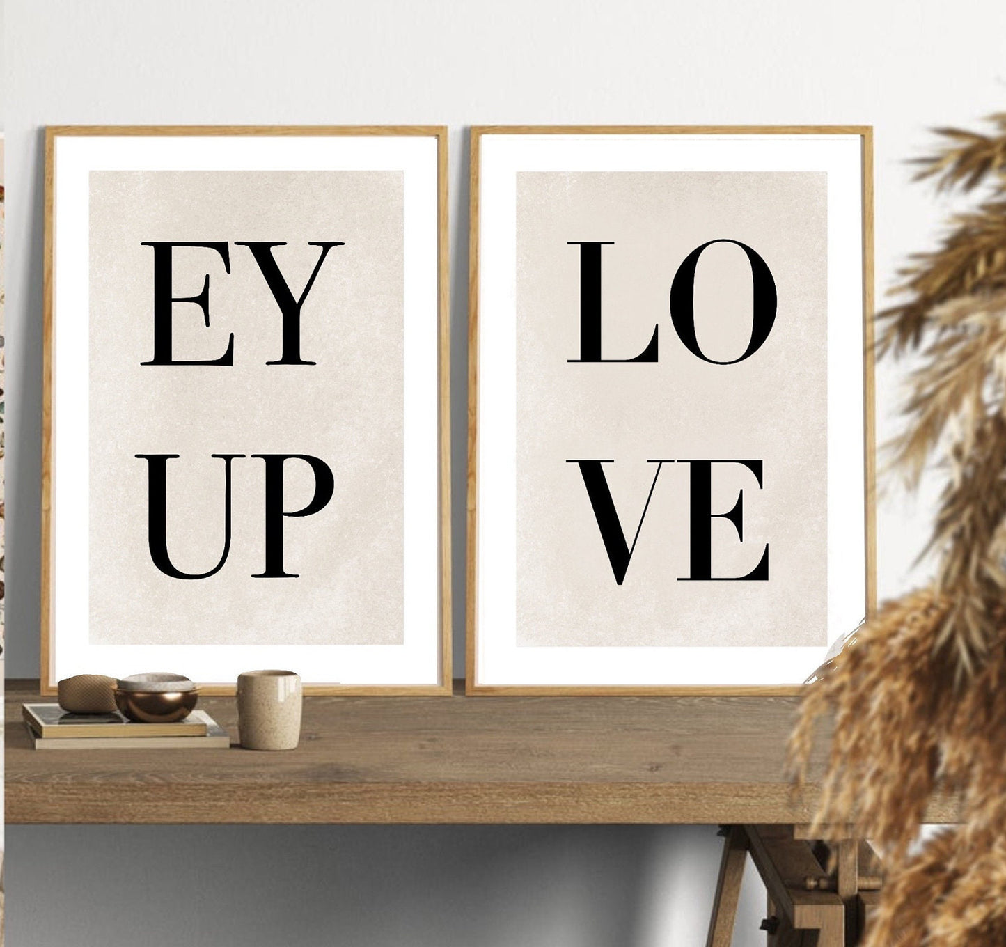 Ey Up Print| Yorkshire accent | typography font print | SET OF 2 | quirky fun gifts |funny prints | gallery wall poster |